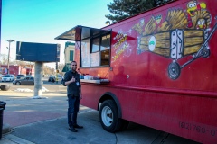 Stephen enjoying The Big Red Wagon Food Truck
